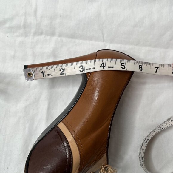 Vintage Stuart Weitzman Womens Leather Lace-Up Heeled Oxford Shoes 8.5 - Picture 3 of 12